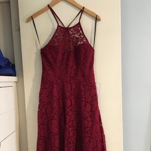 LULUS halter red lace dress NEW